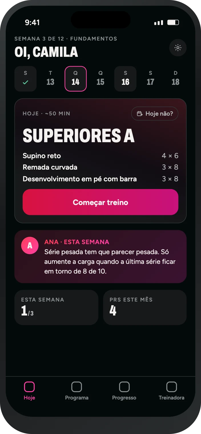 Um plano que cabe na sua semana