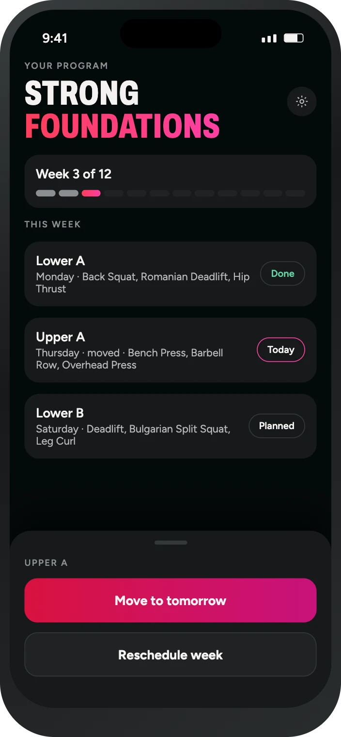 Missed a day? Your week adapts