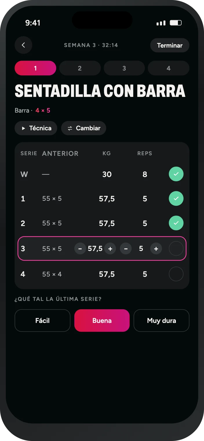 Siempre sabrás cuánto levantar